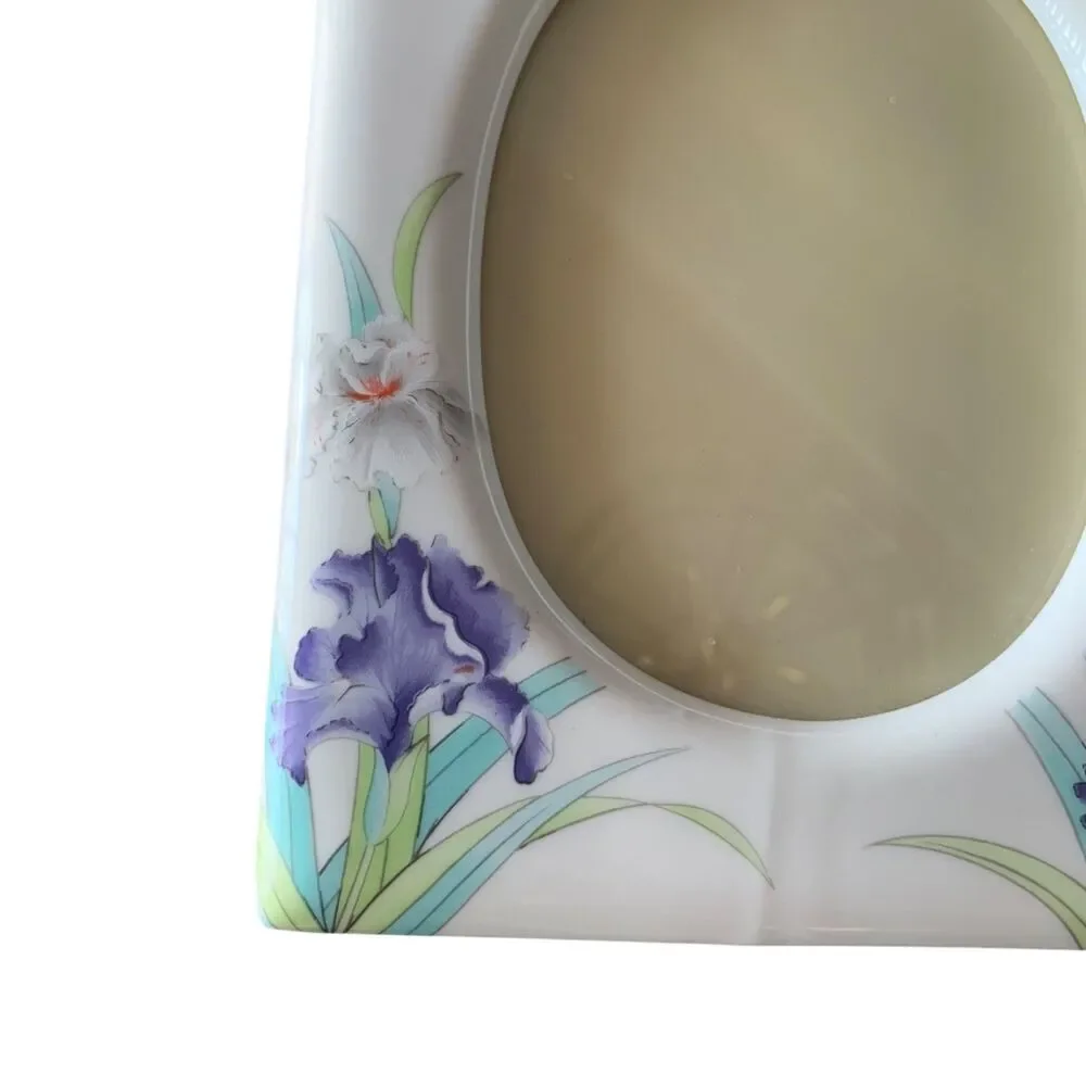 Floral Ceramic Picture Frame Otagiri Japan Vintage Shibata Oval Picture